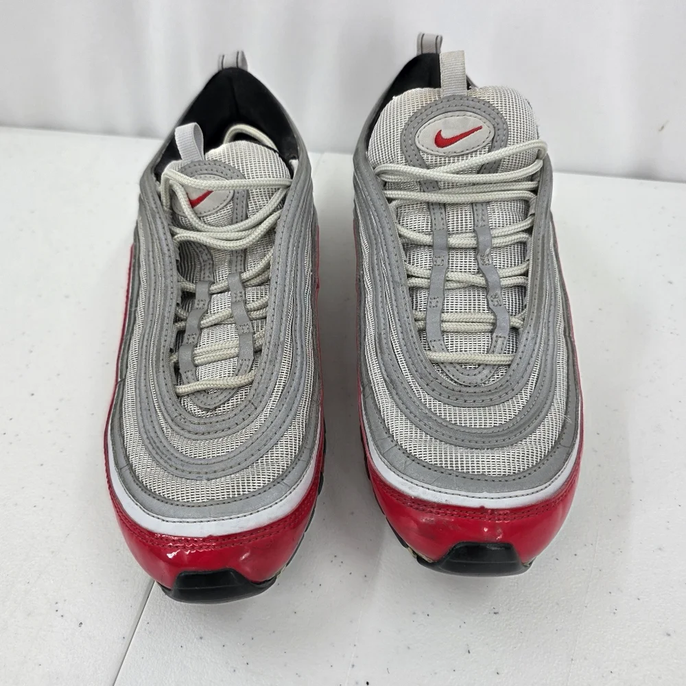 Nike Air Max '97 University Red Pure Platinum Men's‎ Size 9.5 921826-009 Read.